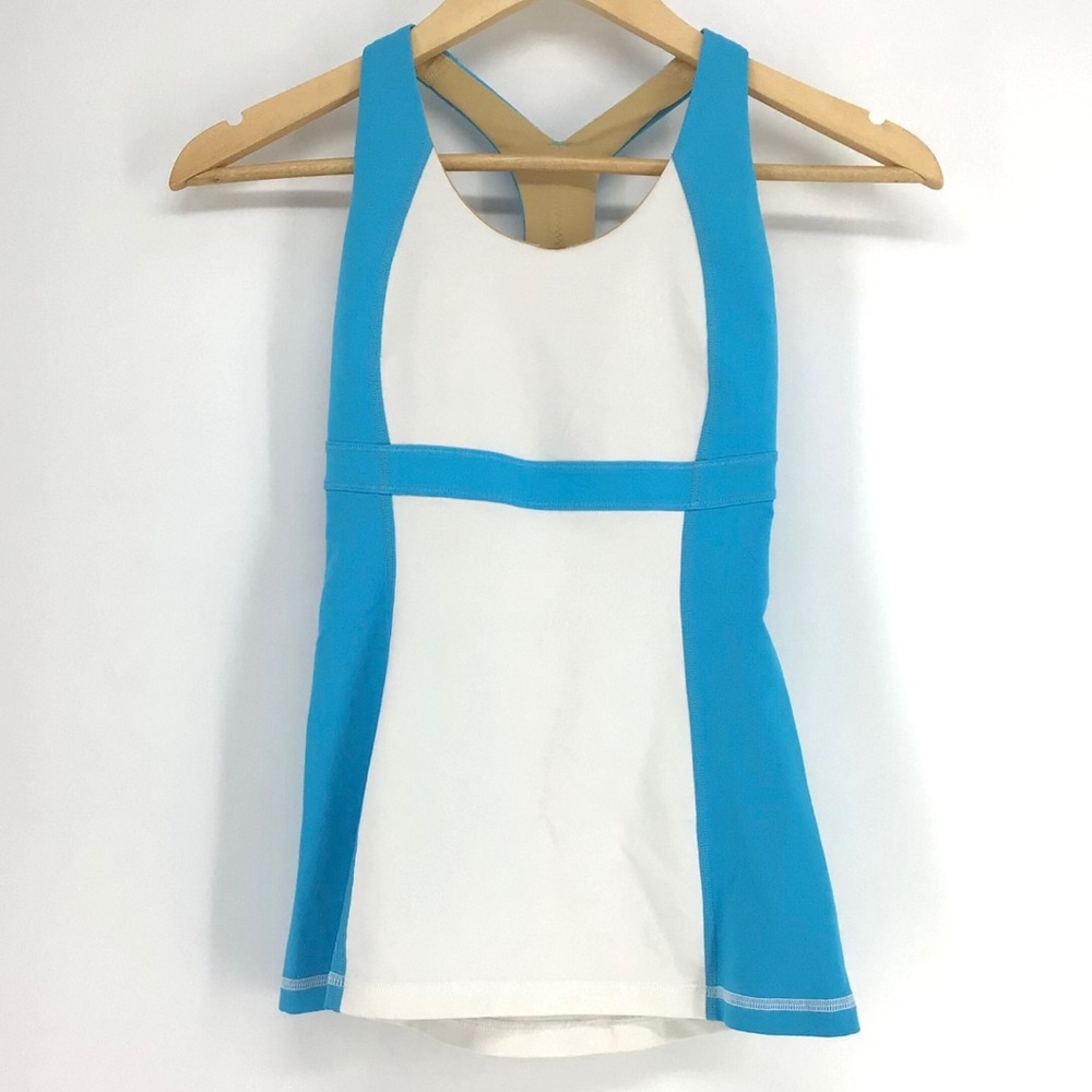 Lululemon Run Blue White Fast Track Tank Top